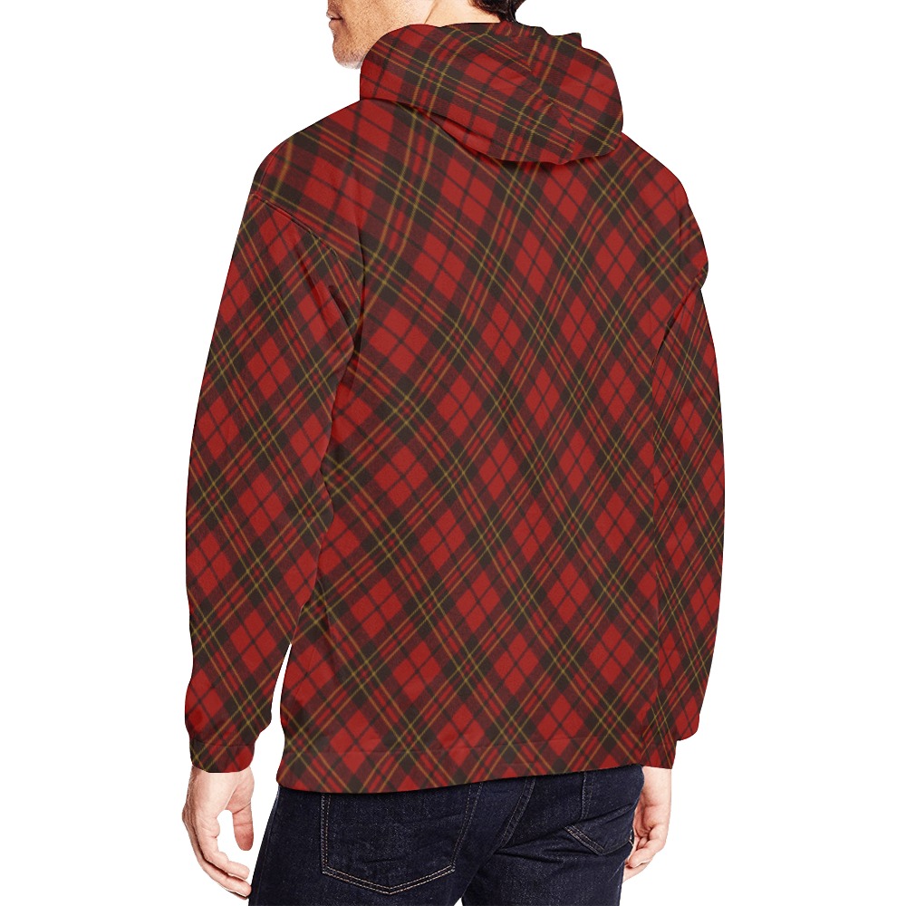 Red tartan plaid winter Christmas pattern holidays All Over Print Hoodie for Men (USA Size) (Model H13)