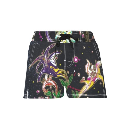Flowers and Orbs Women's Casual Board Shorts (Model L54)