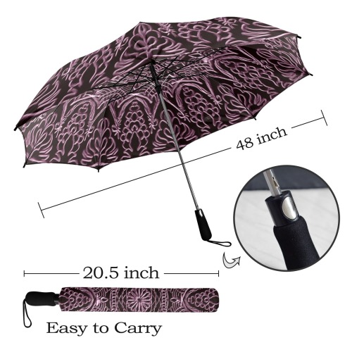 mandala 3D-11 rose Semi-Automatic Foldable Umbrella (Model U12)