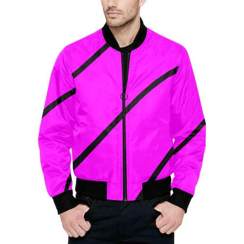 Pink and Black Slant Stripe
