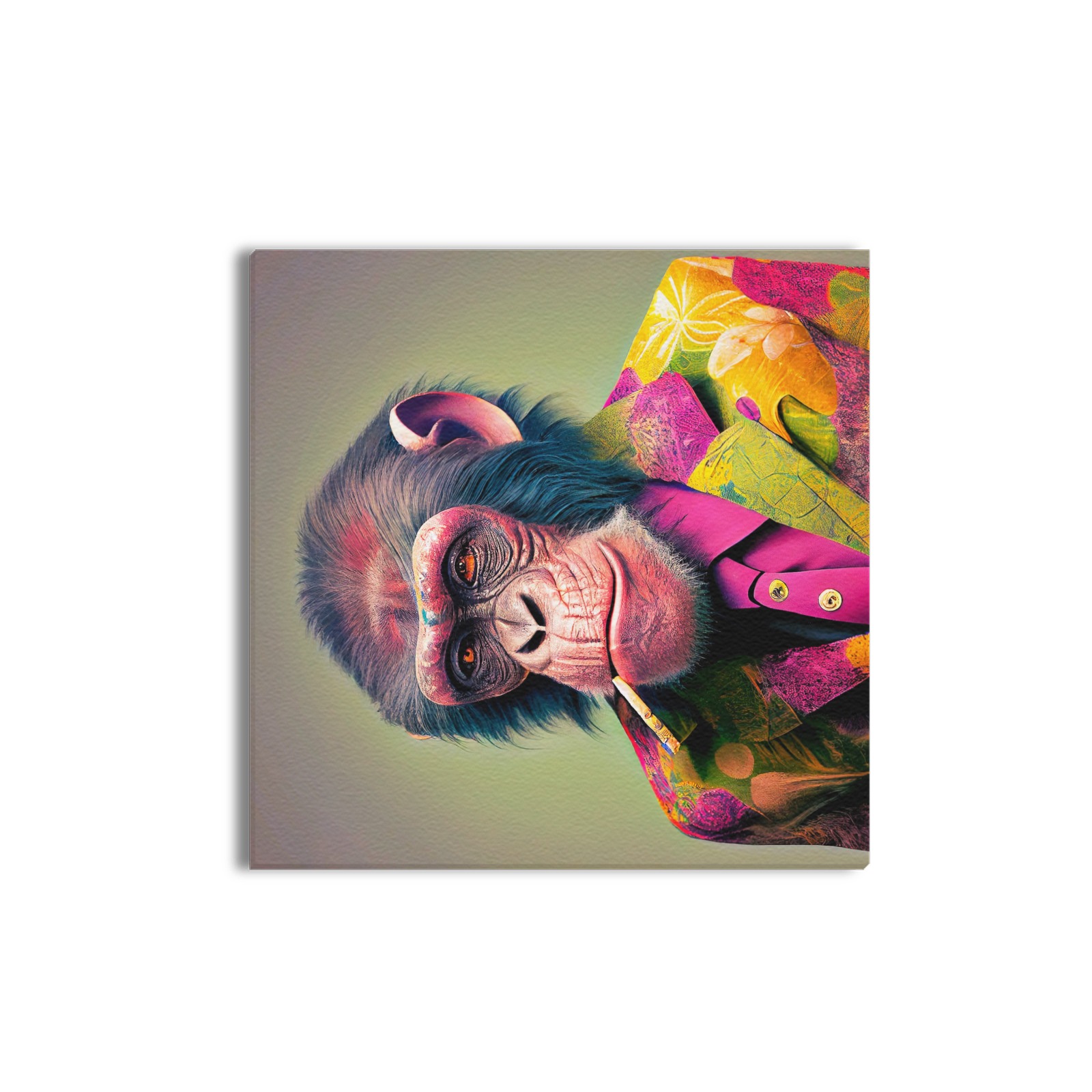 baked chimp 1/4 Upgraded Canvas Print 16"x16"