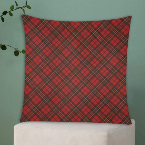 Red tartan plaid winter Christmas pattern holidays Custom Zippered Pillow Cases 20"x20" (Two Sides)