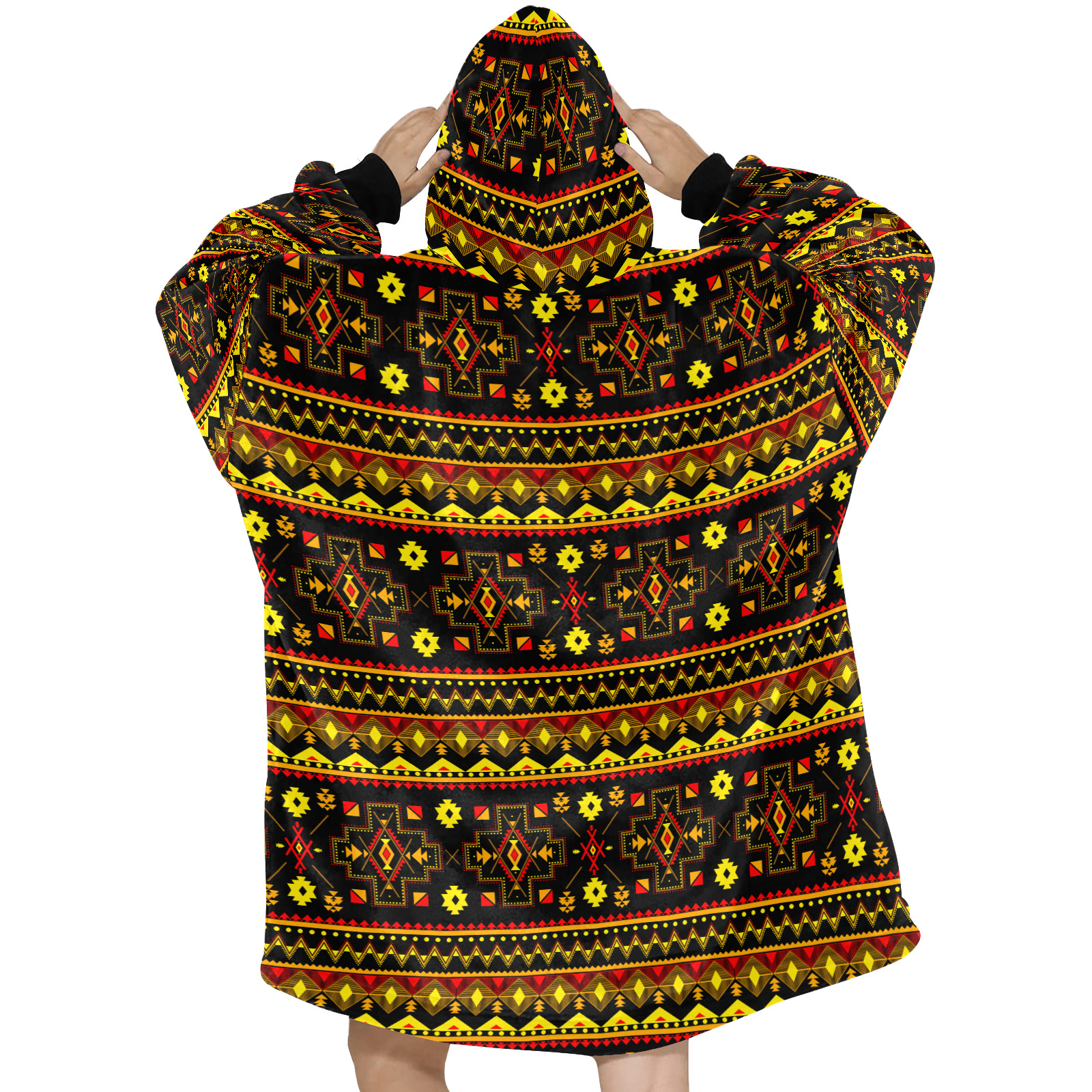 Aboriginal Ethnic Tribal Pattern Blanket Hoodie for Women