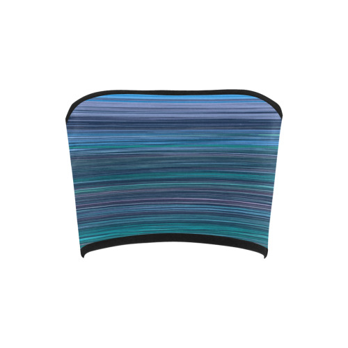 Abstract Blue Horizontal Stripes Bandeau Top
