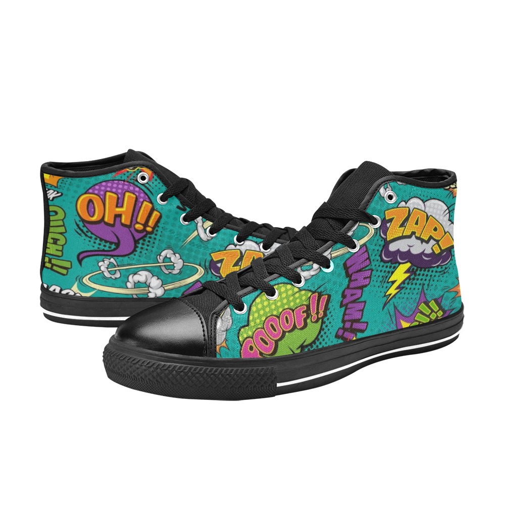 Comic bright Collectable Fly Women's Classic High Top Canvas Shoes (Model 017)