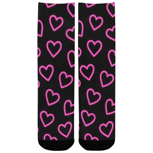 Neon Purple Heart Socks