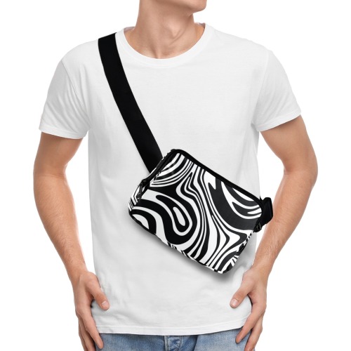 Black and White Marble Belt Bag (Model 1744)