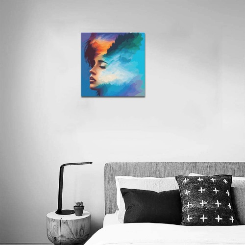 Angel Dream Young Woman Girl Nature Art Upgraded Canvas Print 16"x16"