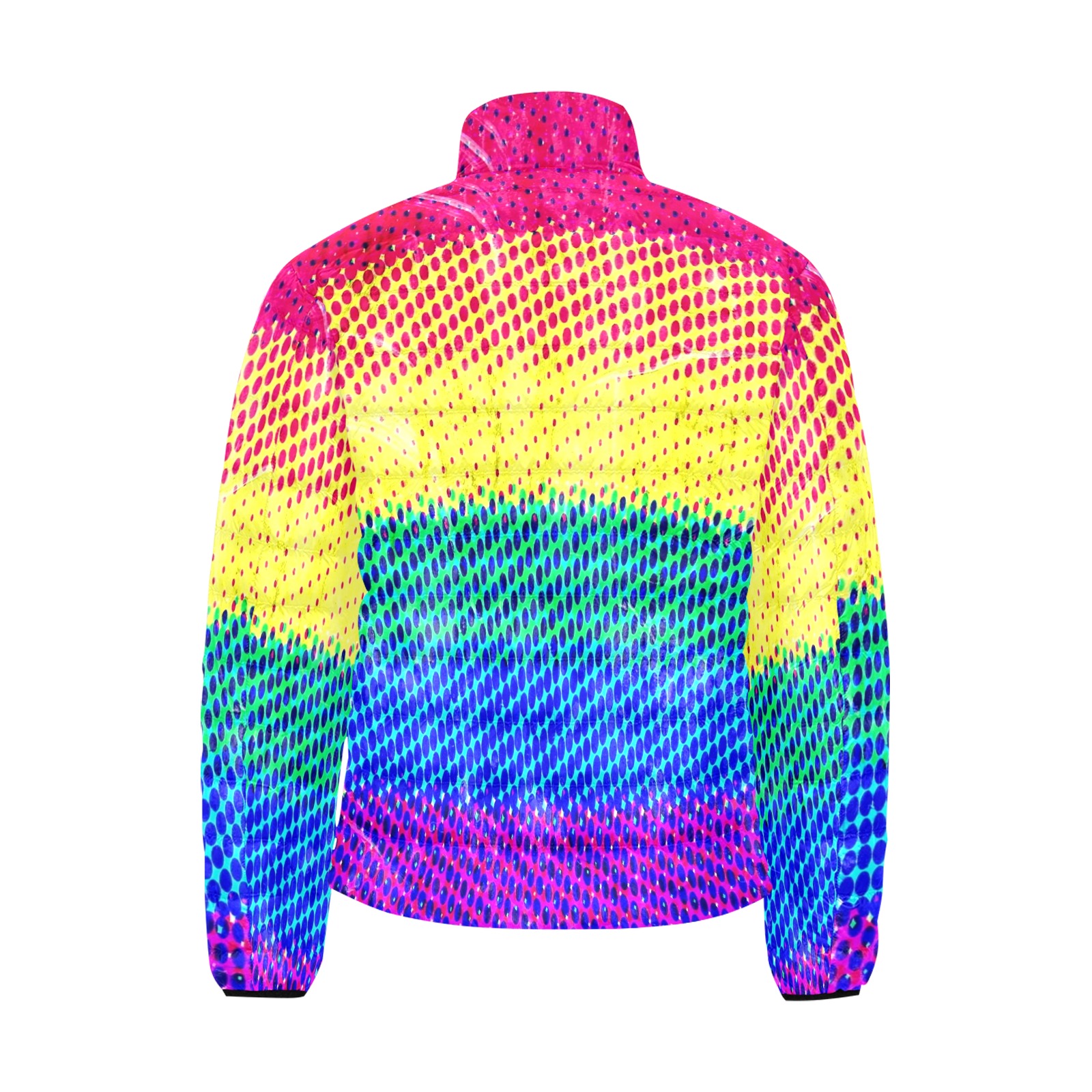 Rainbow Pride by Nico Bielow Men's Stand Collar Padded Jacket (Model H41)