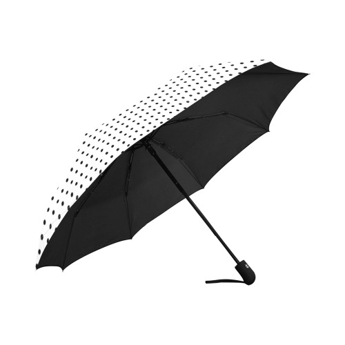 White and Black Polka Dot Anti-UV Auto-Foldable Umbrella (U09)