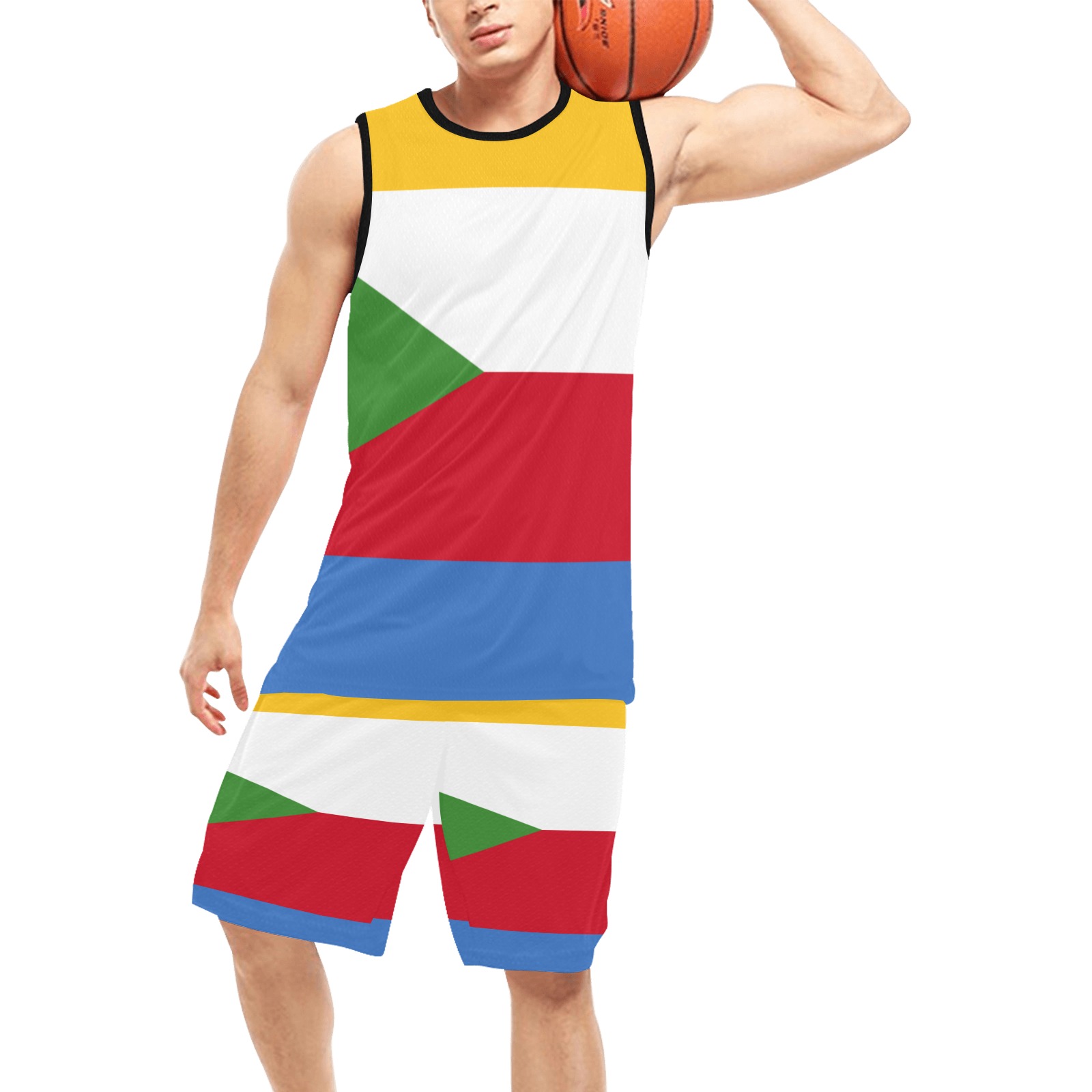 Flag_of_the_Comoros.svg Basketball Uniform with Pocket | ID: D6305399