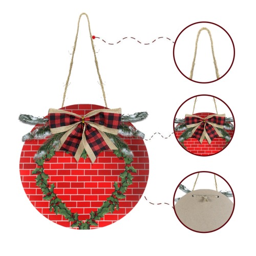 Christmas Bricks Heart Wreath Christmas Door Hanger (11.8inch)