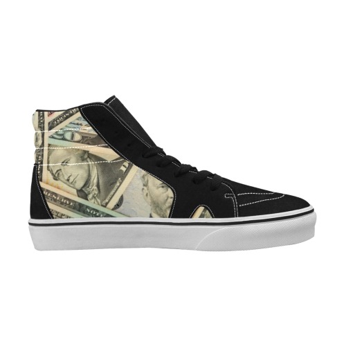US PAPER CURRENCY Men's High Top Skateboarding Shoes (Model E001-1)