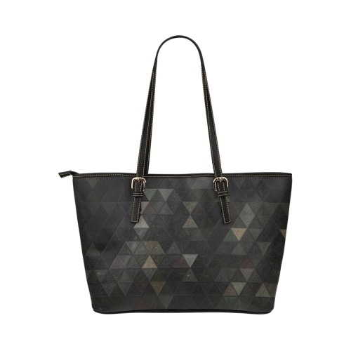 mosaic triangle 26 Leather Tote Bag/Small (Model 1651)