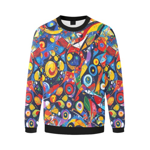 Stunning colorful abstract art. Vibrant colors. Men's Oversized Fleece Crew Sweatshirt (Model H18)