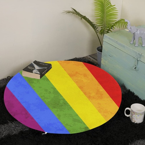 Gay Pride Round Seat Cushion