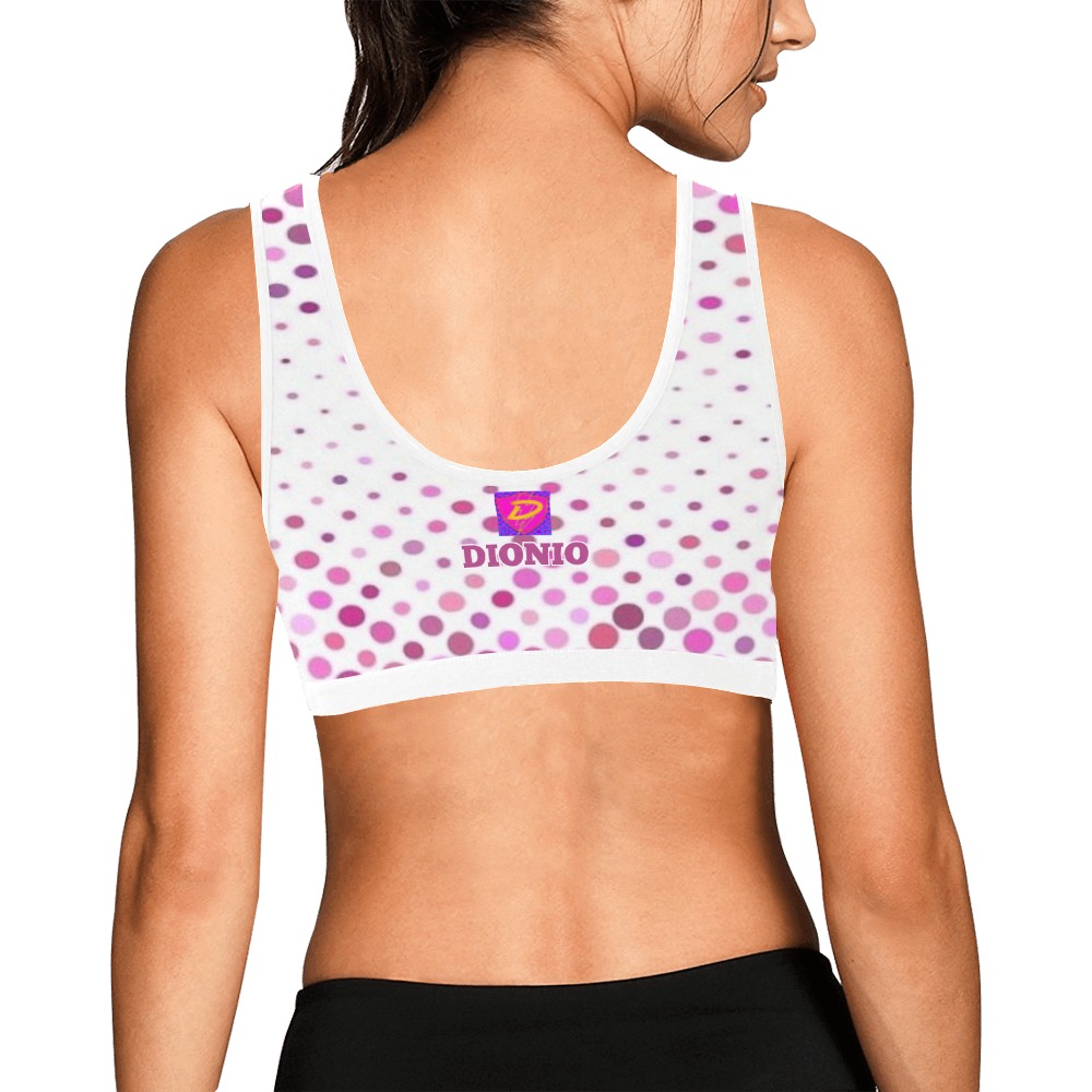DIONIO Clothing - Ladies' Spotted Pink Glamour Sports Bra Women's All Over Print Sports Bra (Model T52)