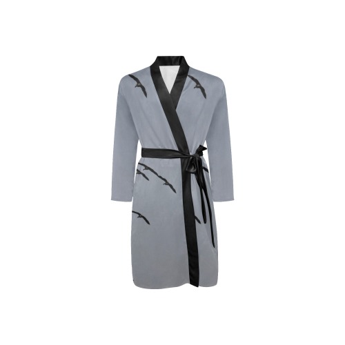 Evening Flight Men's Long Sleeve Belted Night Robe (Model H56)