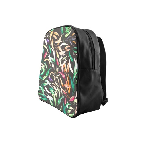 Dark fall leaves green School Backpack (Model 1601)(Small)