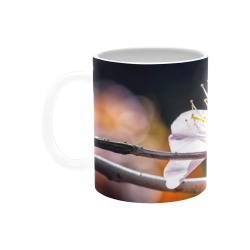 Slender sakura flowers. Sunlight and shadows. White Mug(11OZ)