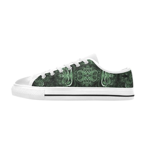 Deep in the Forest Frost Fractal Women's Classic Canvas Shoes (Model 018)