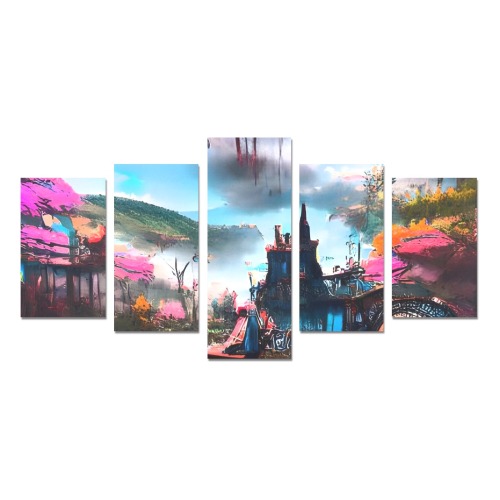 Post Apocalyptic Fairy Tale Land Canvas Print Sets C (No Frame)