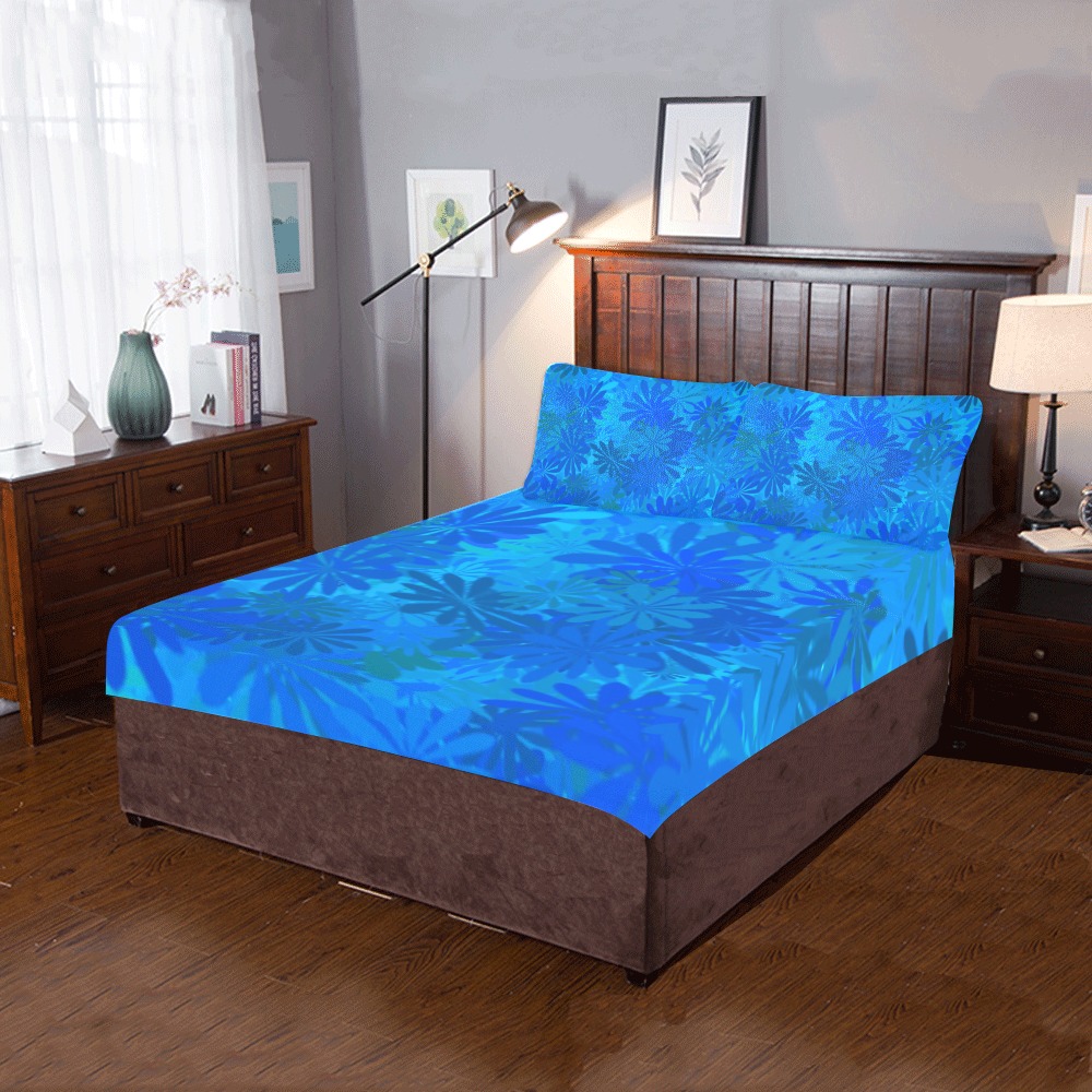 Blue Daisies 3-Piece Bedding Set
