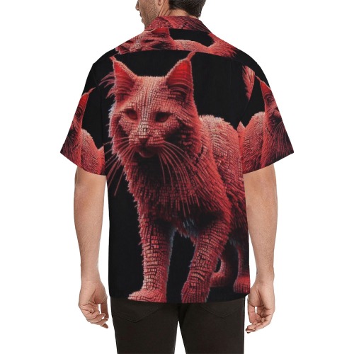 3D cat Hawaiian Shirt (Model T58)