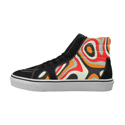 Art Women's High Top Skateboarding Shoes (Model E001-1)