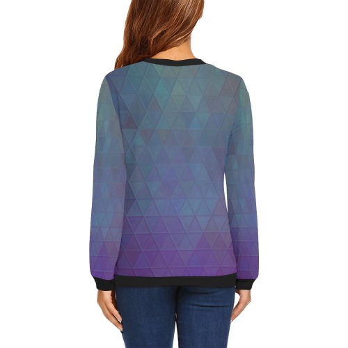 mosaic triangle 14 All Over Print Crewneck Sweatshirt for Women (Model H18)