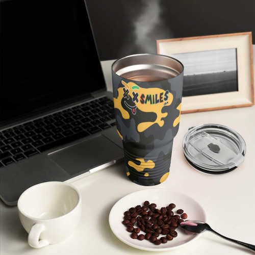 XXsmiles Yellow Camo 30oz Insulated Stainless Steel Mobile Tumbler