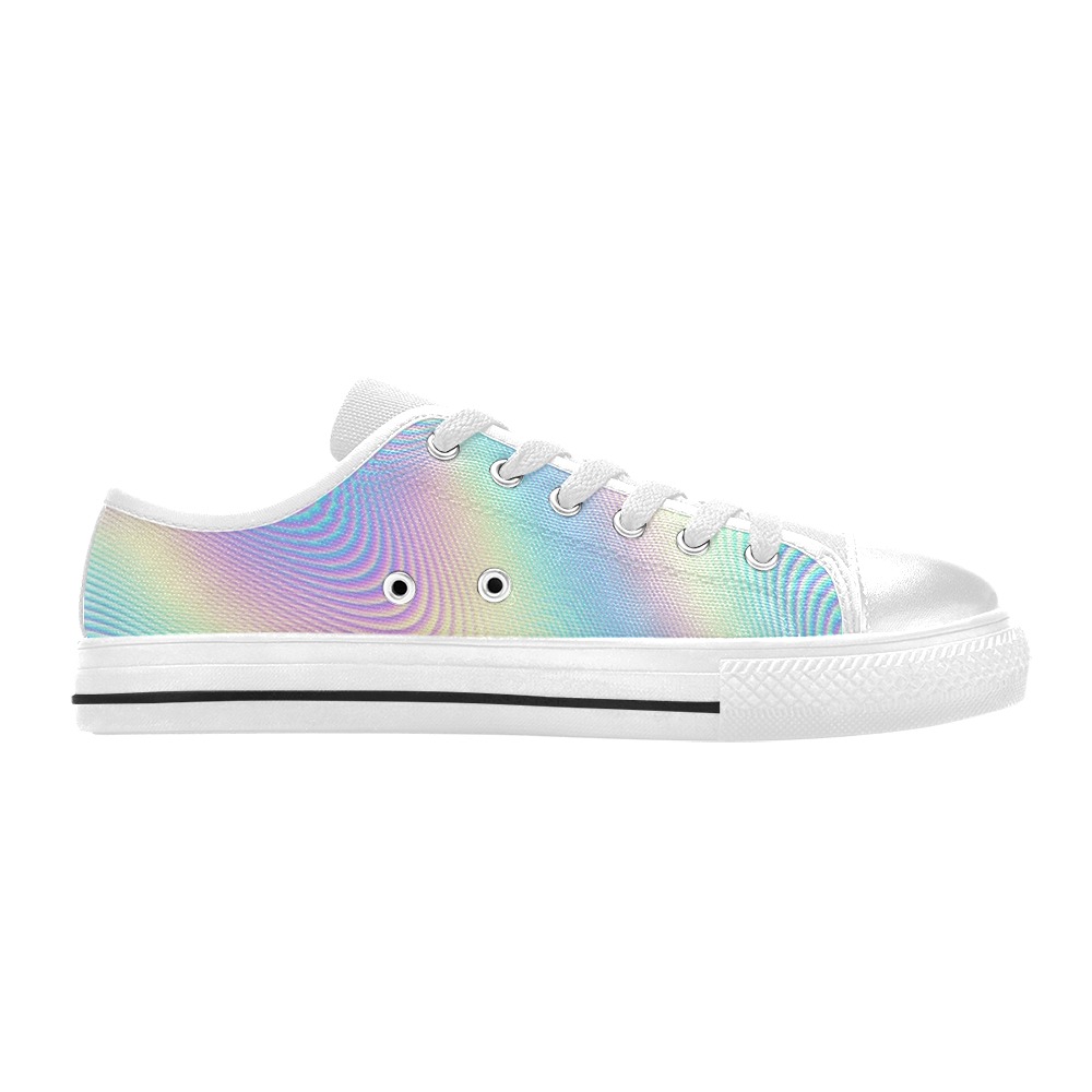 Holographic Rainbow Prints Women's Classic Canvas Shoes (Model 018)