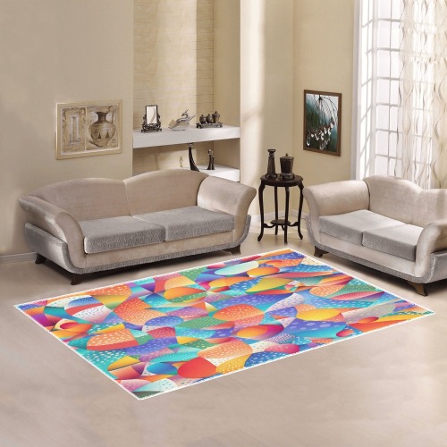 Sunset Ocean Waves Area Rug7'x5'