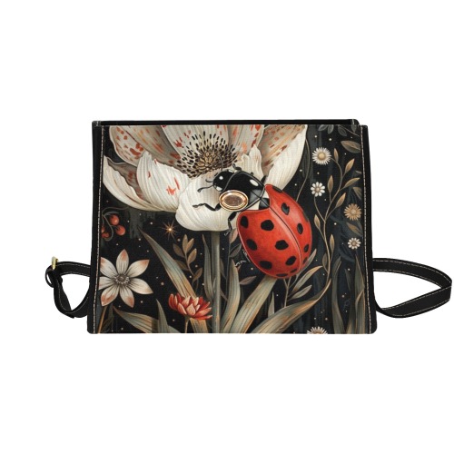 Lady Bug Satchel Handbag Waterproof Canvas Bag-Black (All Over Print) (Model 1641)