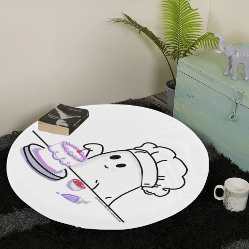 Ghost Decorating A Cake With A White Background Seat Cushion Round Seat Cushion