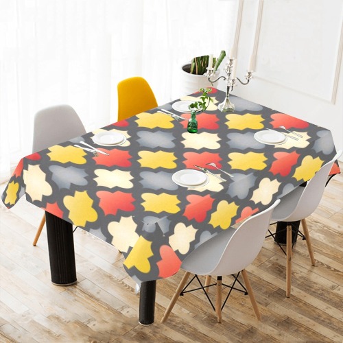Moroccan Trellis Cotton Linen Tablecloth 60"x 104"