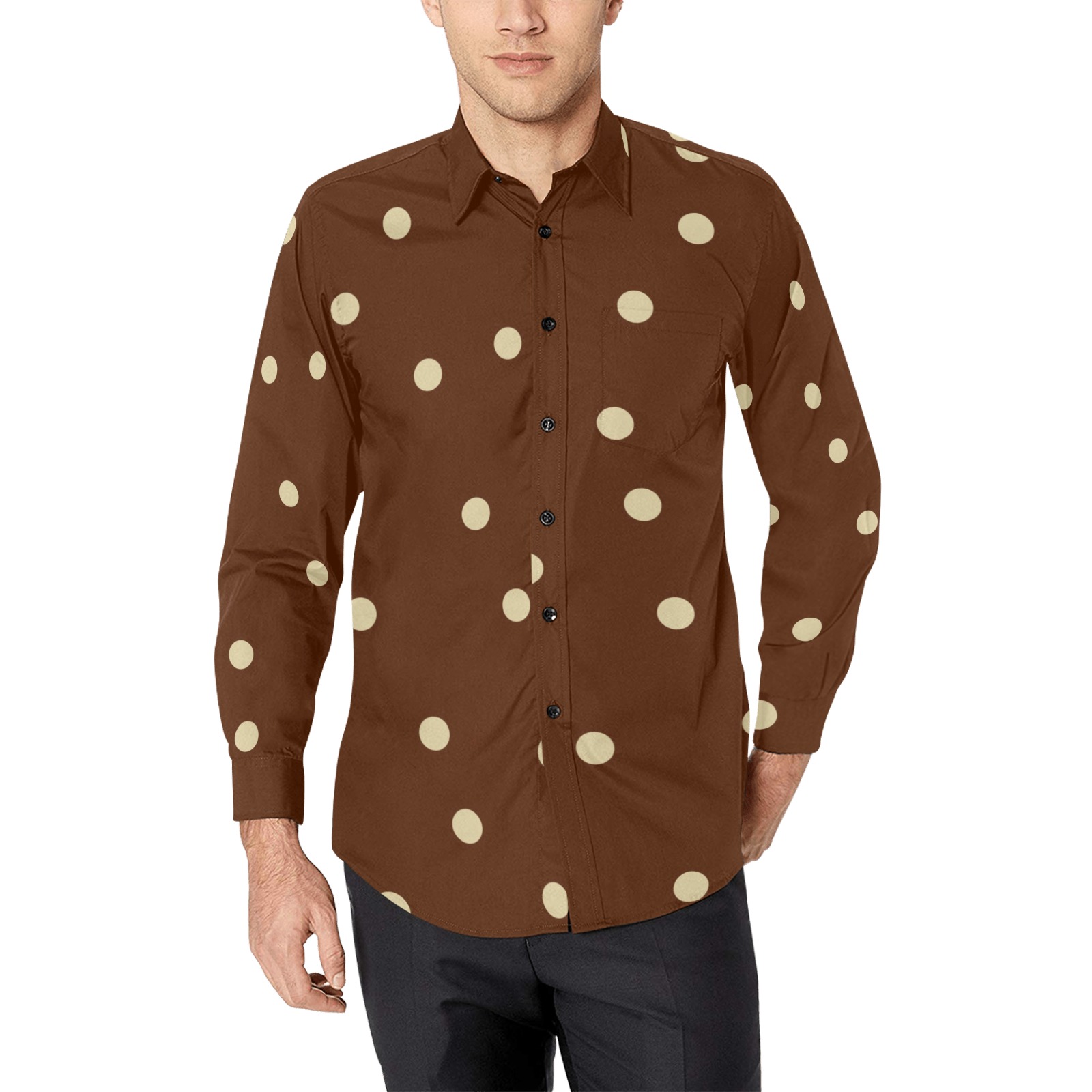 chocolate milk and marshmellows Men's All Over Print Casual Dress Shirt (Model T61)