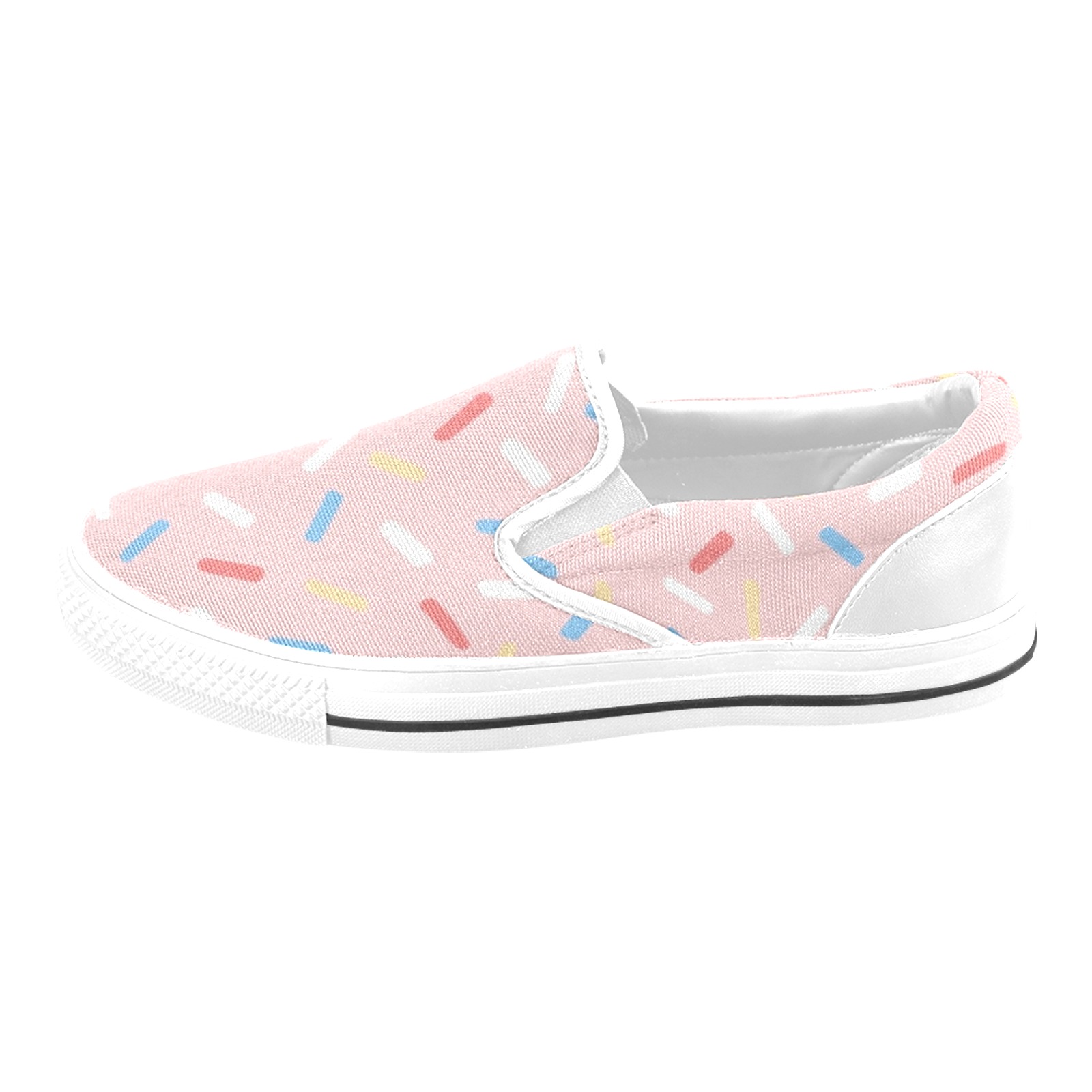 Confetti on Pink Slip-on Canvas Shoes for Kid (Model 019)