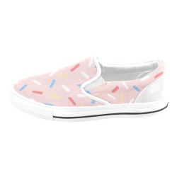 Confetti on Pink Slip-on Canvas Shoes for Kid (Model 019)