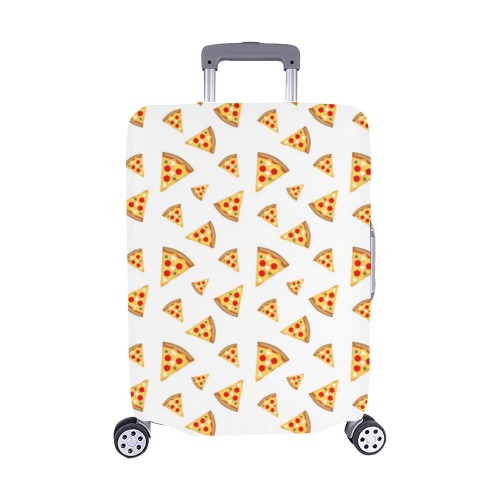 Cool and fun pizza slices pattern on white Luggage Cover/Medium 22"-25"