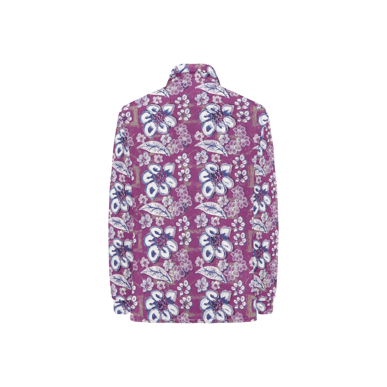 Soft Surrealistic Floral Women's Long Sleeve Polo Shirt (Model T73)