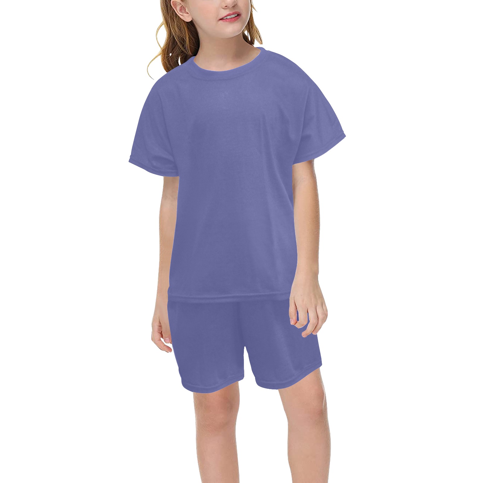 Very Peri Big Girls' Short Pajama Set