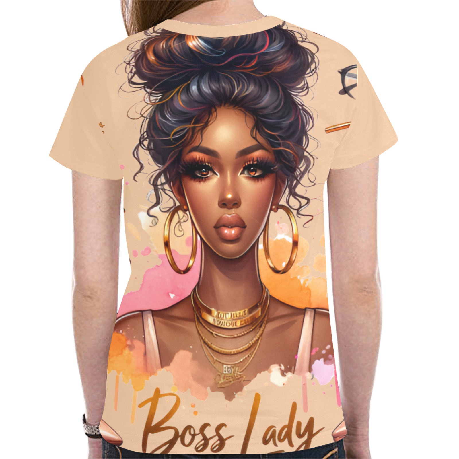 Boss Lady 04 New All Over Print T-shirt for Women (Model T45)