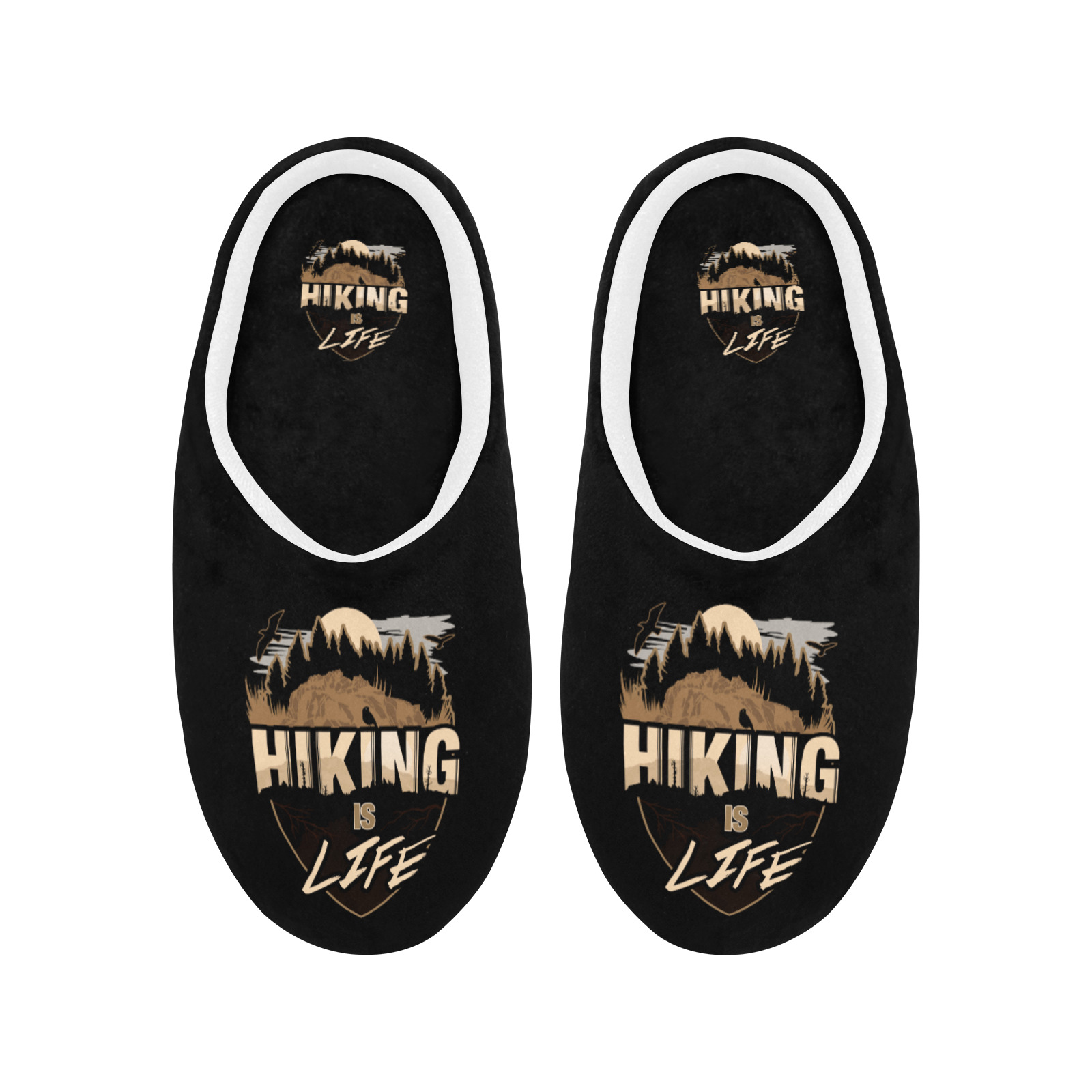 Hiking Is Life Women's Non-Slip Cotton Slippers (Model 0602)
