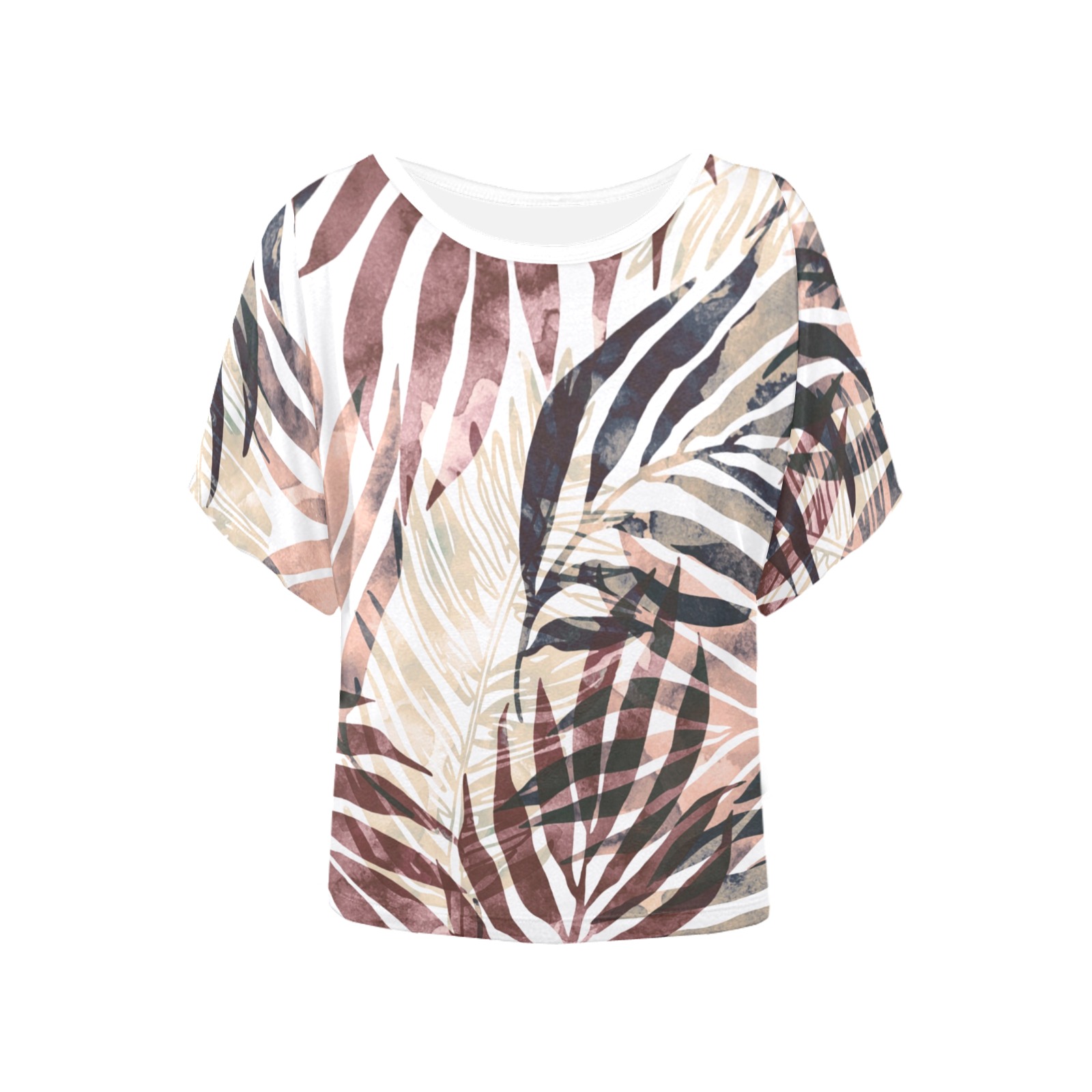 Tropical modern abstract T80 Women's Batwing-Sleeved Blouse T shirt (Model T44)