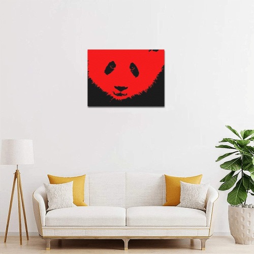 GIANT PANDA RED Canvas Print 14"x11"