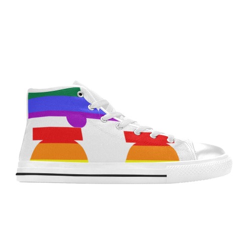 Rainbow bell-1 Men’s Classic High Top Canvas Shoes (Model 017)