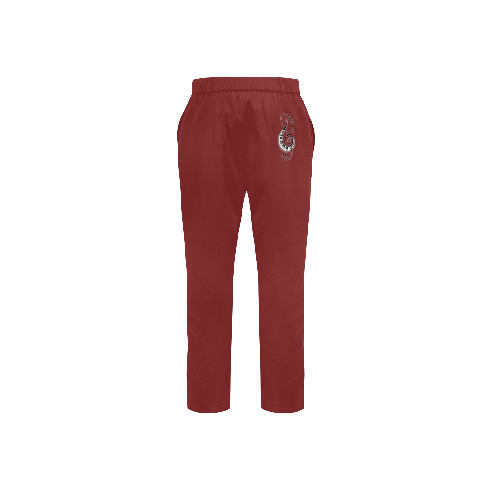 Maroon Men's All Over Print Casual Trousers (Model L68)