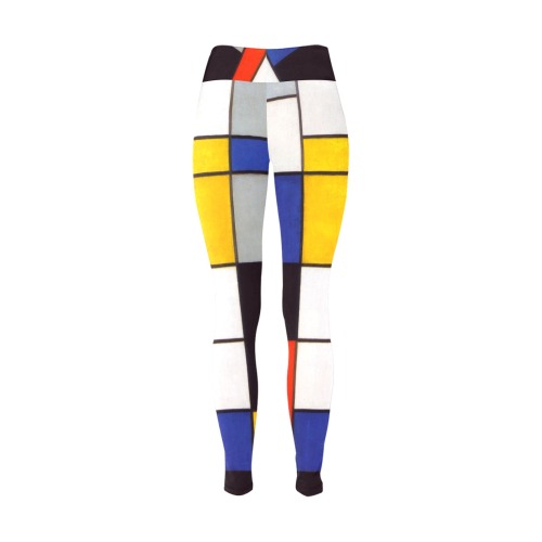 Composition A by Piet Mondrian Women's Big Size Workout Leggings (Model L43)