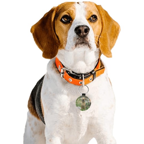 A Smiling Dog Round Pet ID Tag